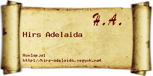 Hirs Adelaida névjegykártya